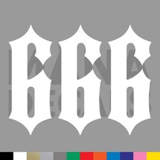 Number 666 Vinyl Die Cut Decal Sticker - Beast Devil Satan Evil Outlaw Biker Number 666 Vinyl Die Cut Decal Sticker - Beast Devil Satan Evil Outlaw Biker