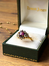 Vintage Unique Gold Tone Purple Stone Cocktail Ring Beautiful N.5