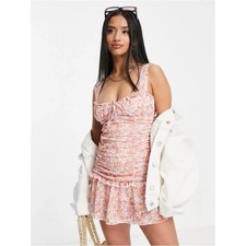 ASOS Petite Ruched Floral Mini Dress Sz. 10P NWT