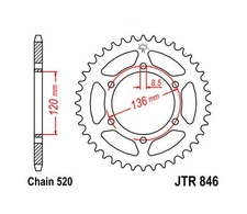 JT Steel Rear Sprocket 520 40T fits Yamaha RZ350 1984-1988