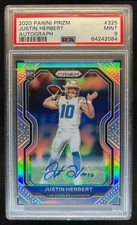 2020 Prizm Justin Herbert Rookie Auto Silver #325 Chargers PSA 9