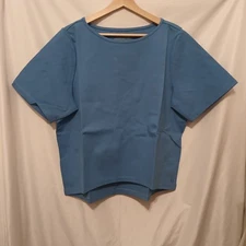 Betabrand Boxy Hi Low Top XS Blue Short Sleeve Pullover