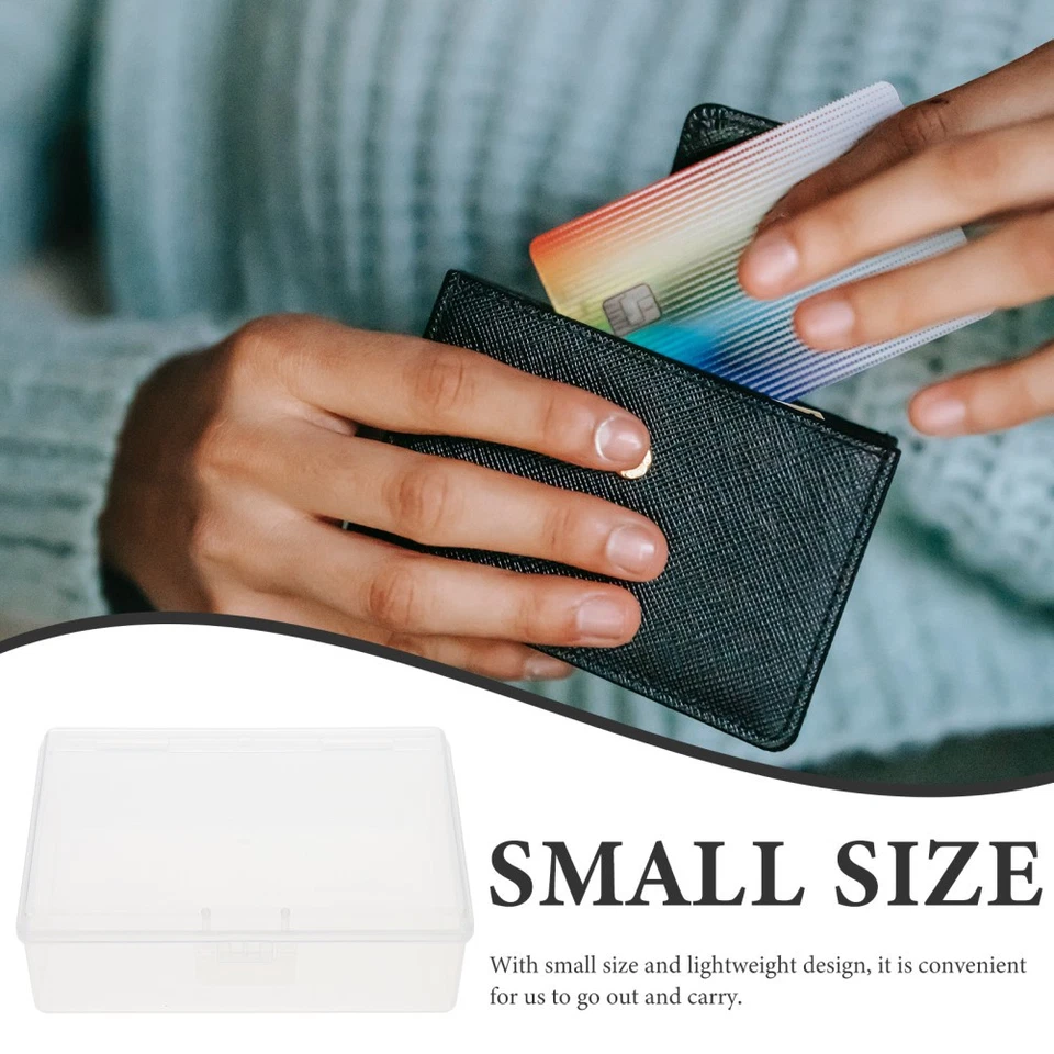  10 Pcs Plastic Business Card Box Storage Organizer Cards Large Capacity Holder - Image 3 of 4