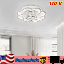 Modern Acrylic LED Ceiling Light Crystal Flower Shaped Chandelier Lamp Fixture