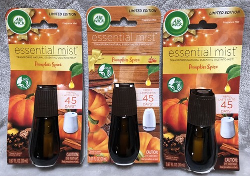 NEW X3 Air Wick Essential Mist Refill PUMPKIN SPICE Limited Edition Fragrance