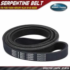 87.95" Serpentine Belt for Ford Fusion Mercury Milan 06-09 Nissan Altima 07-13