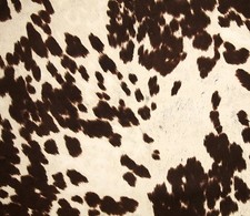 Suede Velvet Cow print fabric Udder Madness Upholstery CHOCOLATE 54" Wide