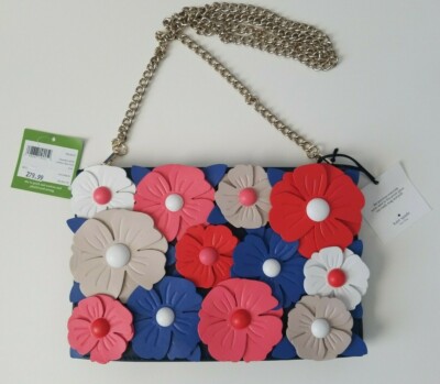 NWT KATE SPADE Madison Daisy Lane Sima Blazer Blue Multi Clutch Shoulder Handbag