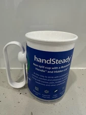 handSteady Non-Spill Cup Mug, Rotatable Handle + Lid 250ml Mobility Support NEW