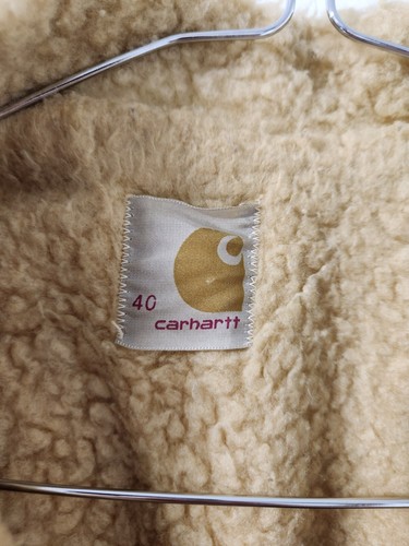 VINTAGE CARHARTT SHERPA GEFÜTTERT DUCK CANVAS WESTERN RANCHER ARBEITSJACKE HERREN 40 - Bild 2 von 13