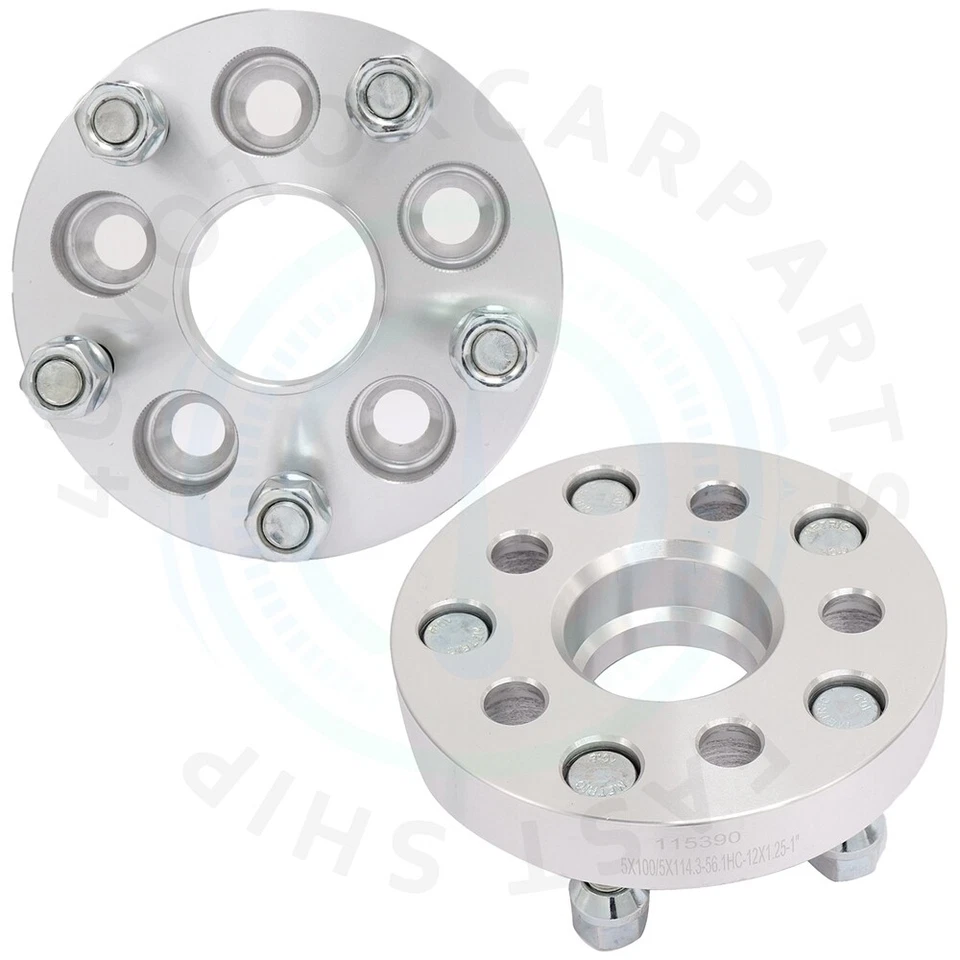 For 2004-06 Saab 9-2X Subaru Toyota Scion 2x 25mm 5x100 to 5x114.3 Wheel Spacers - Image 4 of 4