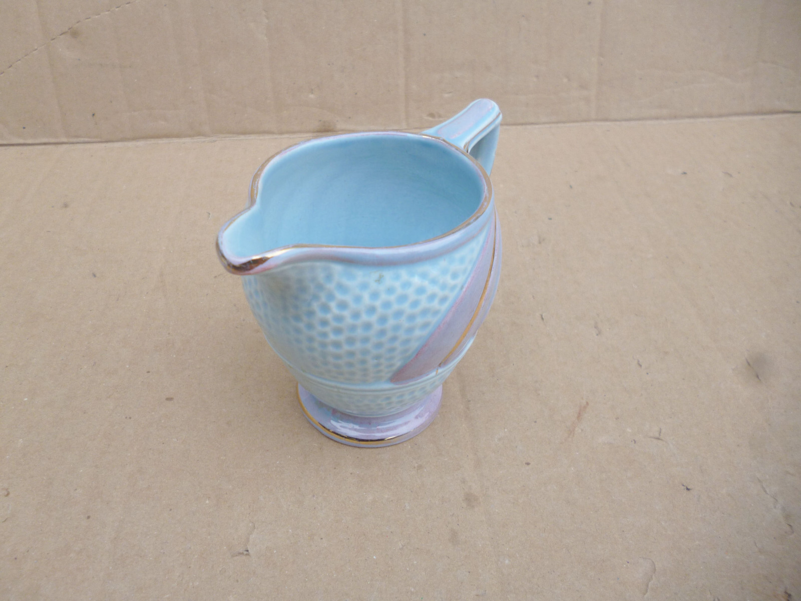 H. Wain & Sons Melba Works Deco Shape Ceramic Milk Cream Jug Blue