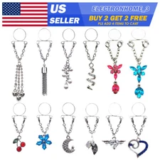 2Pcs Fake Nipple Ring Stainless Steel Non-Piercing Nipple Shield Clip On Women