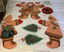 Vintage 1991 Cheryl Ann Johnson WOODLAND SANTA DOLL  Pattern Fabric Christmas