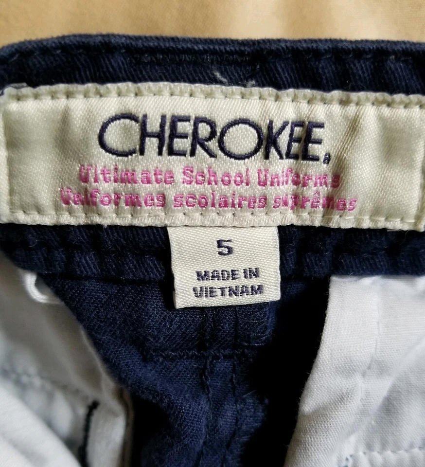 Pantalones cortos azules con cintura ajustable para niña Foto 3 de 3