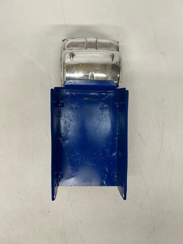 Vtg Structo Toys Wind Up Dump Truck Chrome Cab Blue Bed As Is Parts - Afbeelding 10 van 13