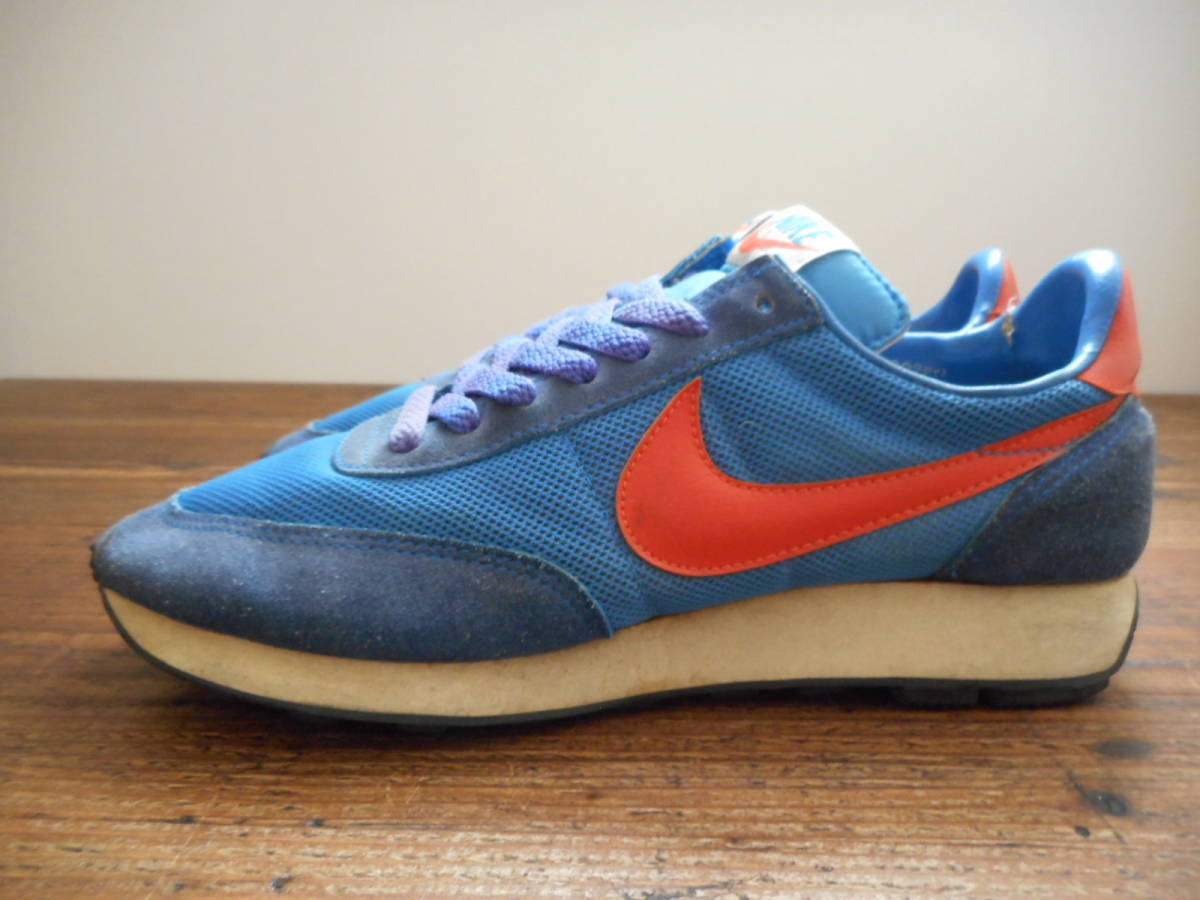 NIKE LDV Original Nylon Running Sneakers Blue x Orange 1982 Vintage Used