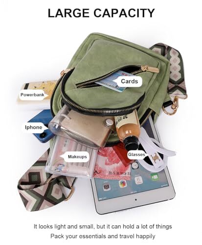 Hiflyer Women's Crossbody Sling Bag - Adjustable Leather Purse For Everyday Essentials