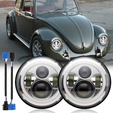 For Vw Dune Buggy Rail Buggy 7 Round Led Headlights Halo Hilo Drl Turn Signal