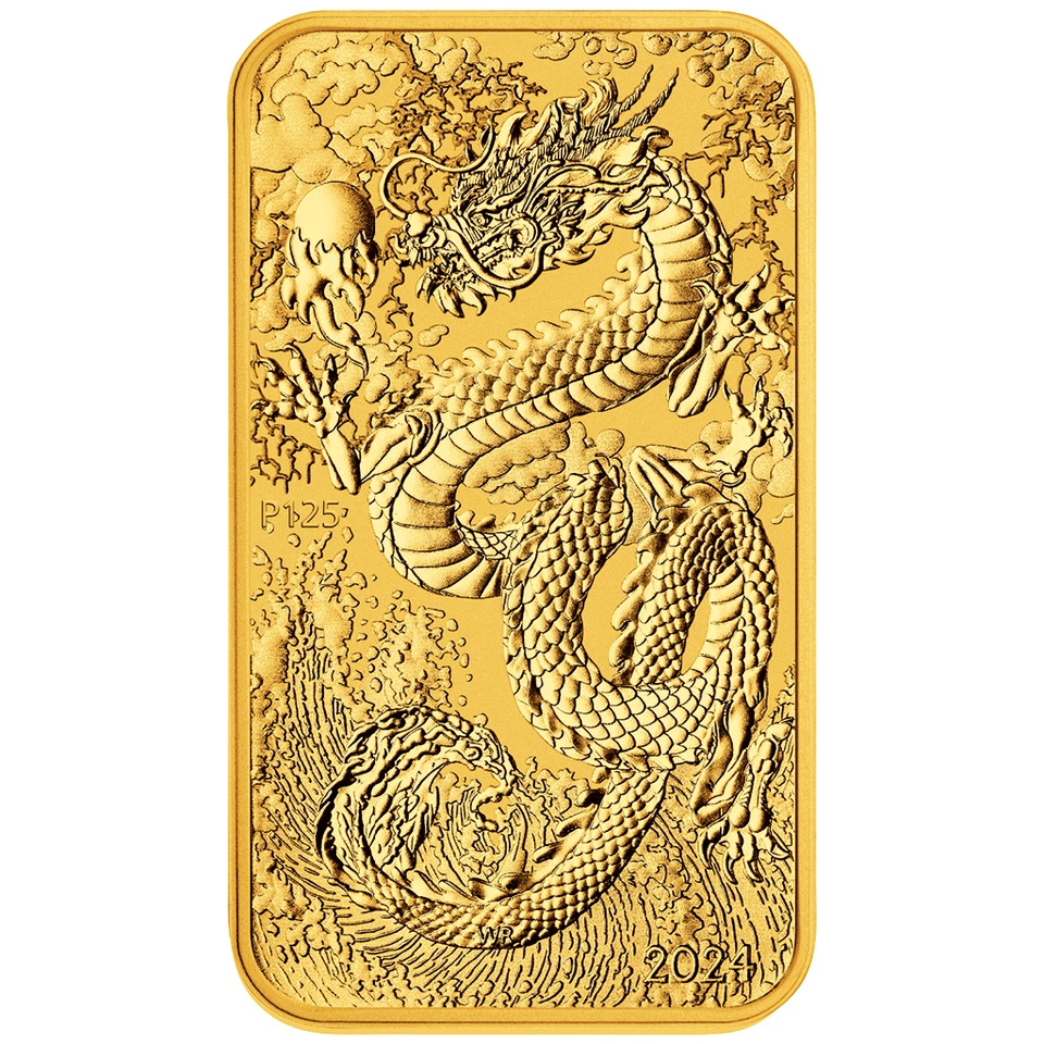 Goldmünze Drache 2024 - Australien - Rechteck-Anlagemünze - 1 Oz ST - Bild 3 von 4