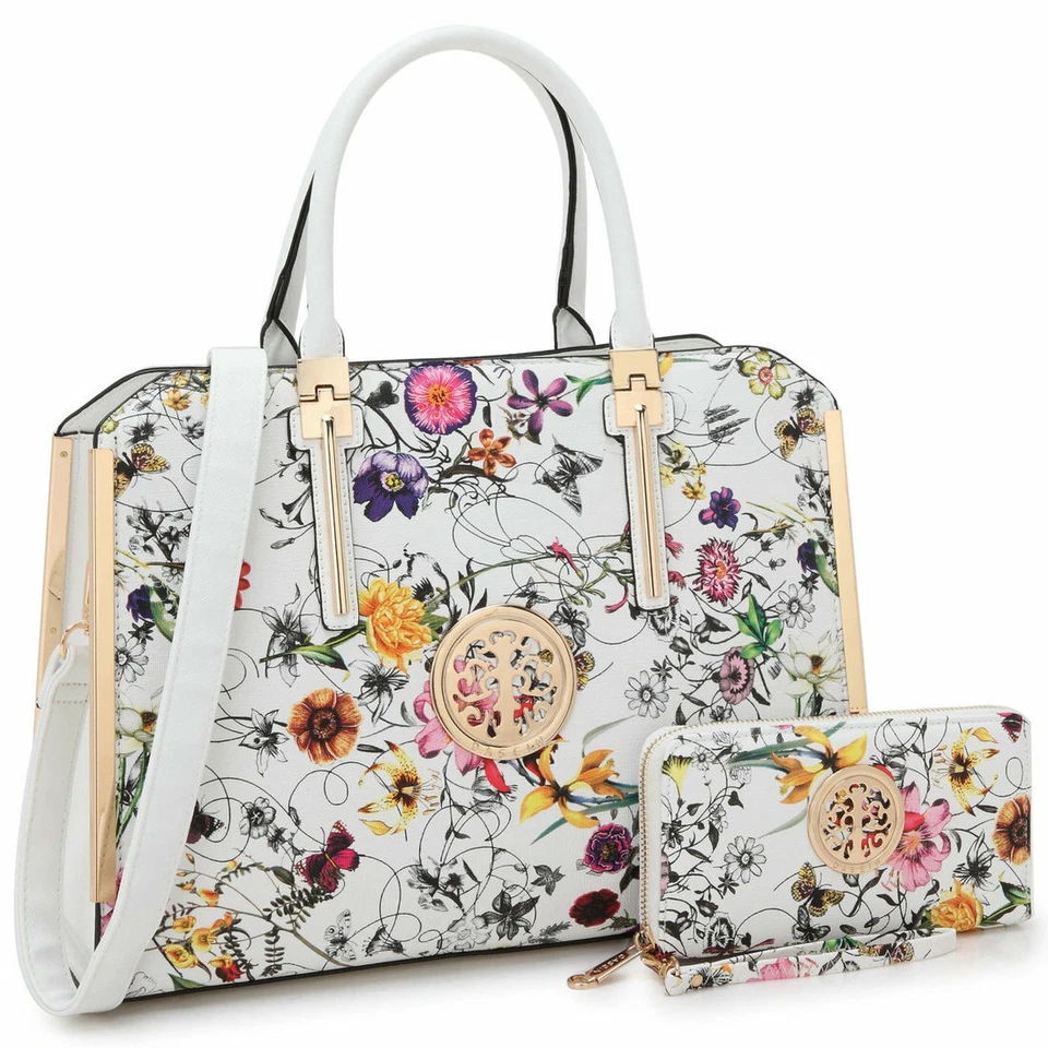 Women Classic Faux Leather Briefcase Medium Travel Handbag Card Holder Wallet - Image 2 of 4