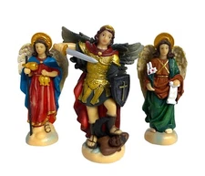  3 Arcángeles 3.5"  San Miguel Rafael Gabriel Set St Michael Raphael Archangels