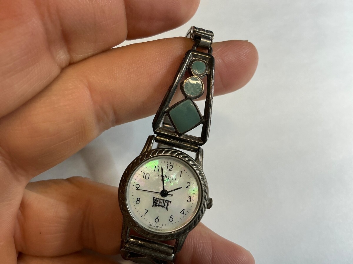 LA Express Fashion Watch Jewels Quartz Silver Tone Bezel New Battery Working View 2