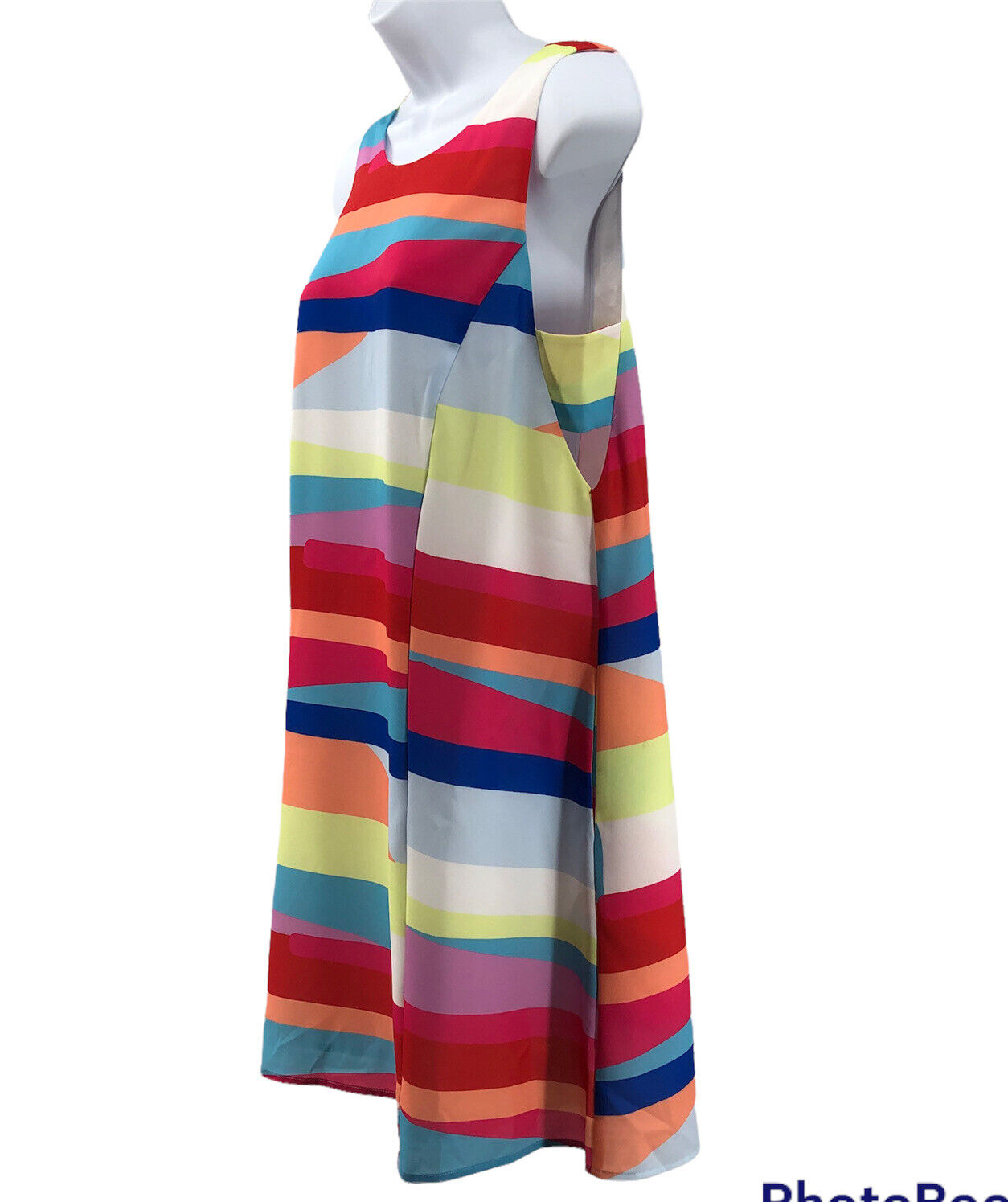 Crosby by Mollie Burch Mod Patchwork Stripe Cutout Silk Dress Sz M | eBay