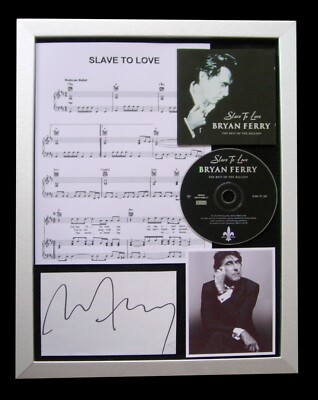 BRYAN FERRY+ROXY MUSIC+SIGNIERT+GERAHMT+SKLAVE DER LIEBE=100 % ORIGINAL+SCHNELLER GLOBALER VERSAND