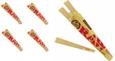 5X RAW CLASSIC CONE 1 1/4 SIZE UNREFINED ROLLING PAPERS 6 CONES PER PACK