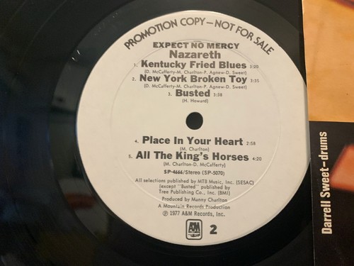 promo NAZARETH Expect No Mercy A&M SP 4666 plays NM - Picture 4 of 6