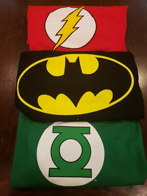 Vtg DC COMICS Batman The Flash Green Lantern Lot of 3 T Shirts XL Geek Life