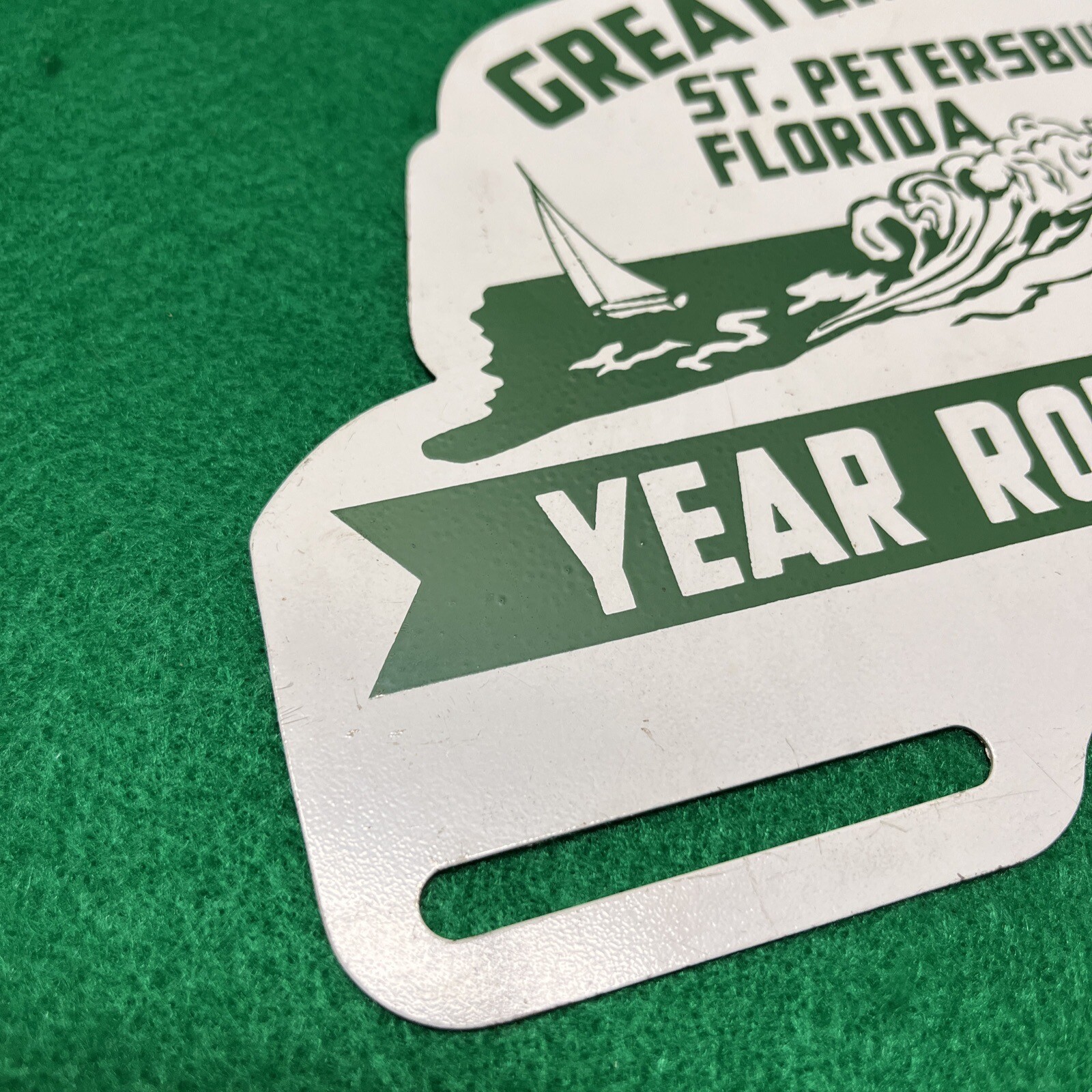 NOS Vintage License Plate Topper St. Petersburg Florida Greater Gulf