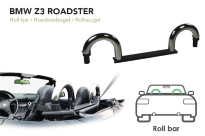 1996-2003 BMW Z3 Rear Anti Roll Bars Chrome Style Bar Roll Hoops ...