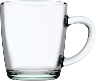 3 x 2er-Set Pasabahce 55531 (grün) Teeglas Glasbecher mit Henkel Basic 340ml 