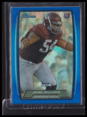 2013 Bowman #147 Jesse Williams Rainbow Blue #/499 Seattle Seahawks