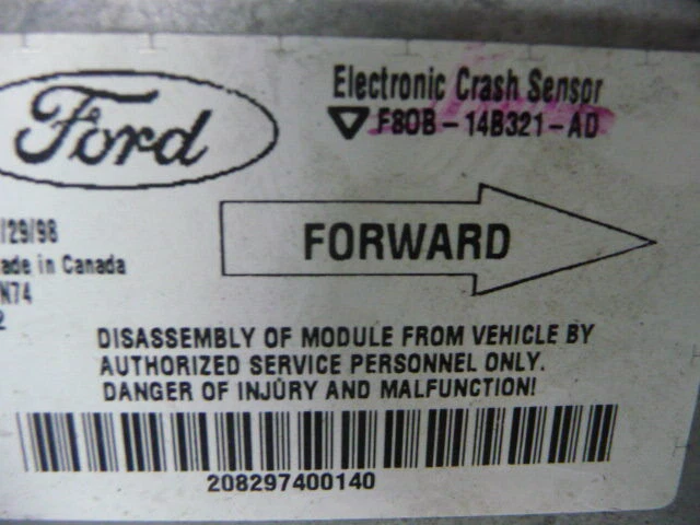 NY595-33 GARANTÍA OEM 1998 MÓDULO DE CONTROL DE BOLSA DE AIRE CONTINENTAL LINCOLN Foto 2 de 2