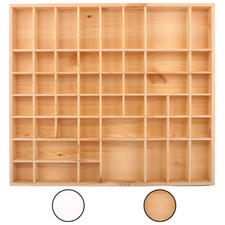 SEVICO Setzkasten Holz Sammelbox Holztablett 51 Fächer 52 x 46 x 5 cm, 2 Farben