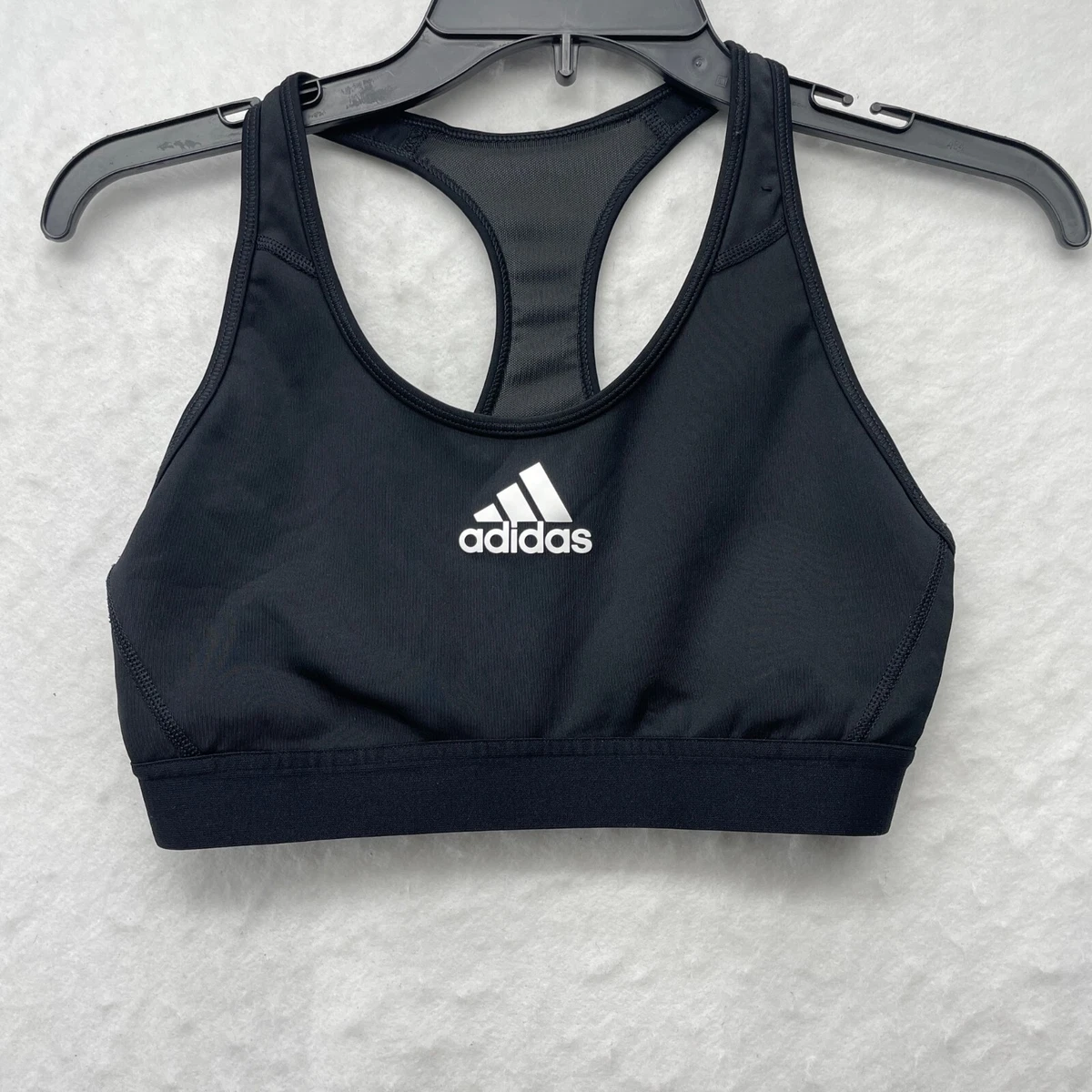 Adidas Sports Bra Women's Sz M Black Alphaskin Racerback Mesh Lining