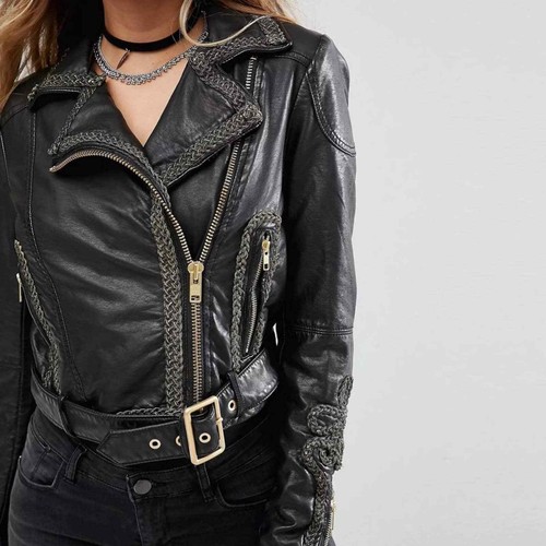 PEOPLE Bang Bang Vegan Leather Jacket 