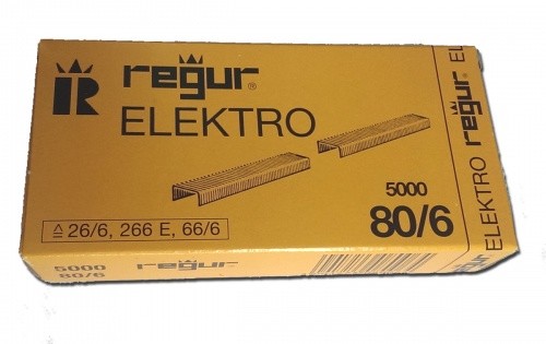5.000 Regur 80/6 Elektro Heftklammern 26/6 = 66/6 Klammern FüR Regur 68-image