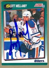 Scott Mellanby autographed Hockey Card (Edmonton Oilers) 1991 Score #25T