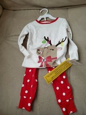 Nwt Carter  s girl 2 Piece Christmas Pajamas set reindeer Size 18M