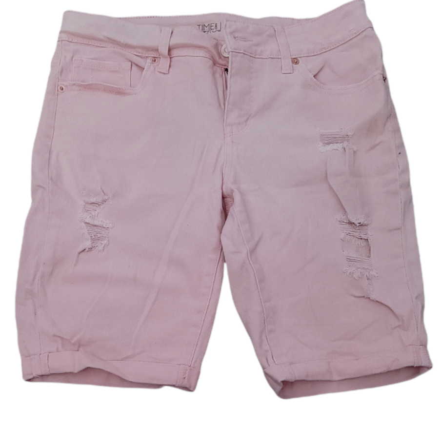 Time and Tru Women's Size 10 Denim Pink Bermuda Jean Shorts Mid Rise | eBay