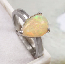 Opal Ring 925 Sterling Silver Fire Opal Women Ring Anniversary Ring Dainty Ring