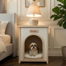 Modern Flat Roof Pet Dog House Indoor Wooden Puppy Shelter for Small Dogs Cats