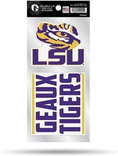 LSU Tigers Louisiana State University Double Up Die Cut Sticker Decal Sheet,...