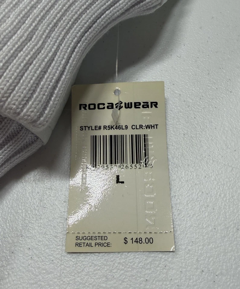 Rocawear Womens Cropped Bomber Flight Jacket White Sz L Deadstock Y2K Down Fill - Image 2 of 4