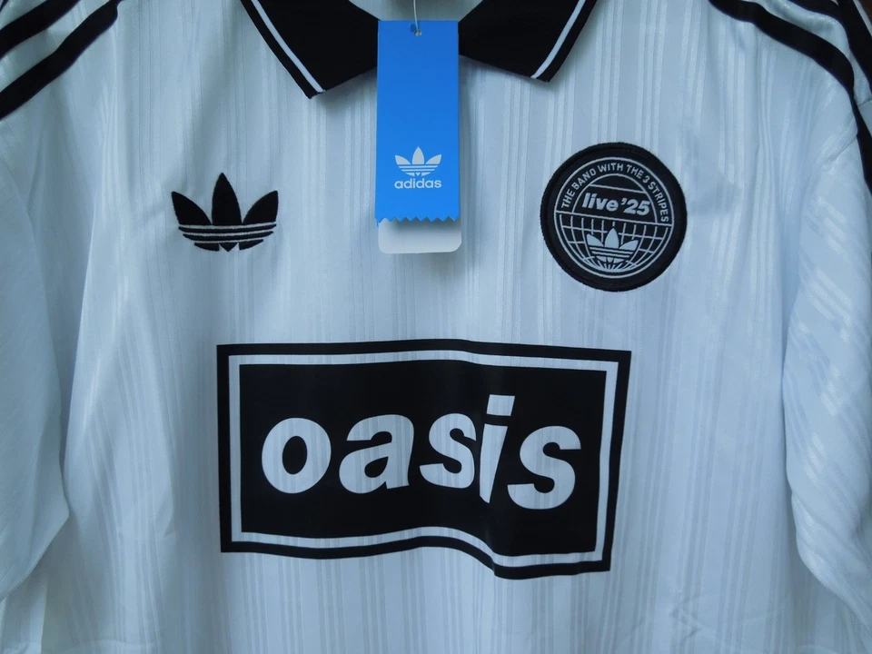 Oasis 2025 Tour soccer jersey, adidas trefoil, Large, white and black - Image 4 of 4