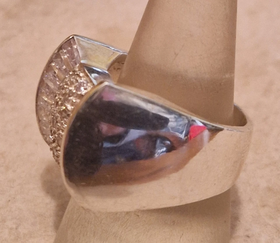  Chevalière Tank Modèle Papillon argent   925   oxydes    poids 10.8g - Photo 4/4